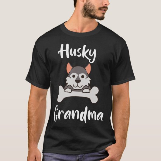 Cute Husky Grandma Women s Dog Mom Tシャツ (正面)