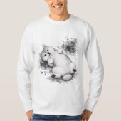 【Cute Husky Ink Long Sleeve T-Shirt】 Tシャツ (正面)