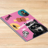 Cute Husky Ninja Notebook Personalized Pink Cover ノートブック
