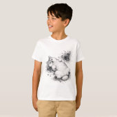 【Cute Husky Puppy Ink Art Kids T-Shirt】 Tシャツ (正面フル)