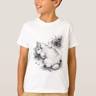 【Cute Husky Puppy Ink Art Kids T-Shirt】 Tシャツ