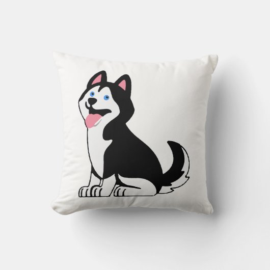 Cute Husky Puppy Throw Pillow クッション (正面)
