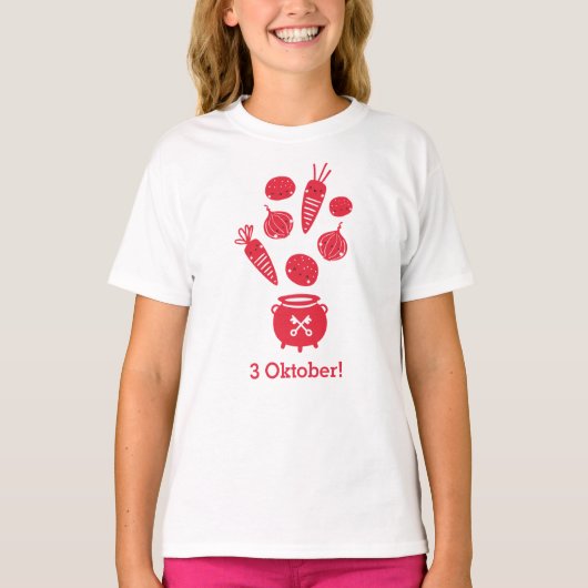 Cute Hutspot 3 Oktober Leidens ontzet rood wit Tシャツ (正面)