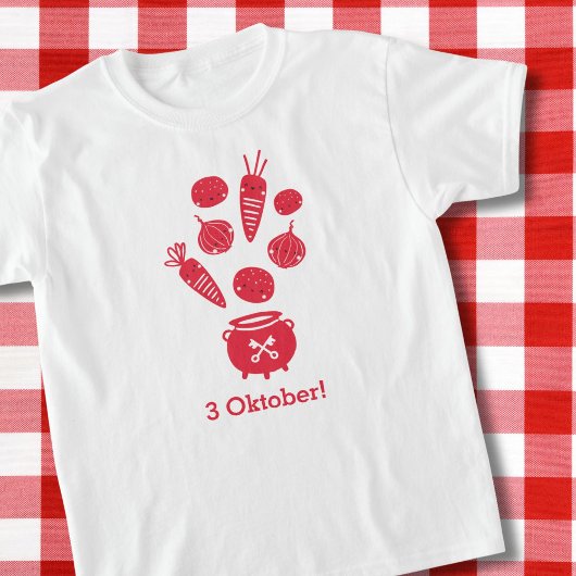 Cute Hutspot 3 Oktober Leidens ontzet rood wit Tシャツ