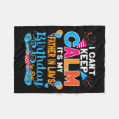 Cute I Can't Keep Calm It's My Father In Law Birth フリースブランケット (正面(横))