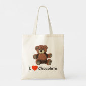 Cute I Heart (Love) Chocolate Teddy Bear トートバッグ (裏面)