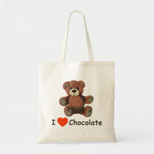Cute I Heart (Love) Chocolate Teddy Bear トートバッグ
