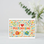 Cute "I Heart Postcrossing" Postcard ポストカード (スタンド正面)