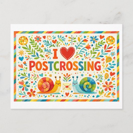Cute "I Heart Postcrossing" Postcard ポストカード (正面)