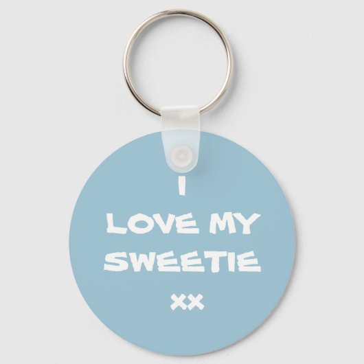 CUTE I LOVE MY SWEETIE xx Keychain キーホルダー (正面)