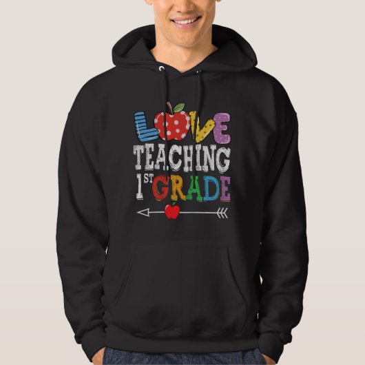 Cute I Love Teaching 1st Grade First Grade Best Te パーカ (正面)