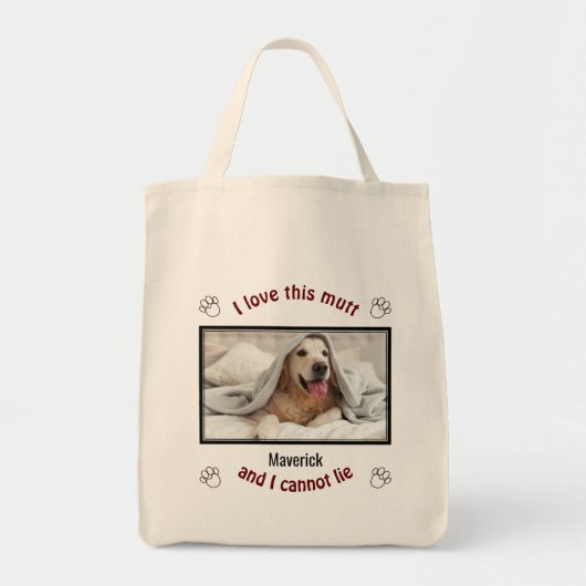 Cute I LOVE THIS MUTT | Personalized Dog Lover トートバッグ (正面)