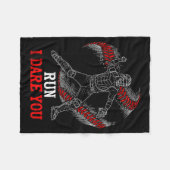 Cute I Run You Dare Baseball Players Catcher Fans フリースブランケット (正面(横))