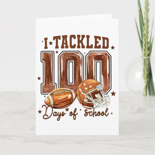 Cute I Tackled 100 Days School Football Kids カード (正面)