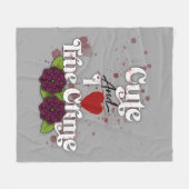 Cute & I ❤️ True Crime!–Black Dahlia Flower Design フリースブランケット (正面(横))