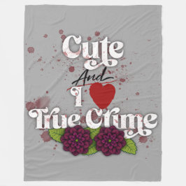 Cute & I ❤️ True Crime!–Black Dahlia Flower Design フリースブランケット
