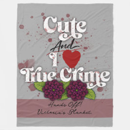 Cute & I ❤️ True Crime!–Black Dahlia Flower–Name フリースブランケット