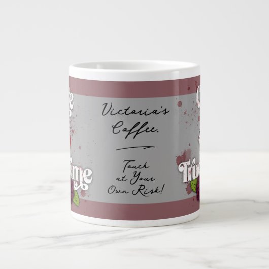 Cute & I ❤️ True Crime.–Personalized Name ジャンボコーヒーマグカップ (正面)