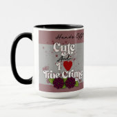 Cute & I ❤️ True Crime.–Personalized Name マグカップ (左)