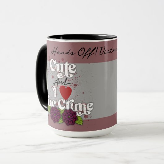 Cute & I ❤️ True Crime.–Personalized Name マグカップ (正面左)