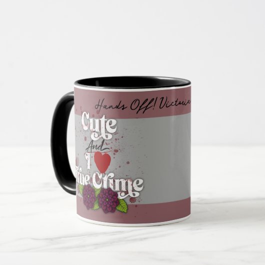 Cute & I ❤️ True Crime.–Personalized Name マグカップ (正面左)