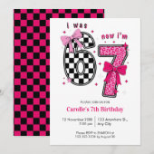 Cute I Was 6 Now I’m 7 Birthday 招待状 (正面/裏面)