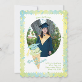 Cute Ice Cream Graduation Announcement Photo 招待状