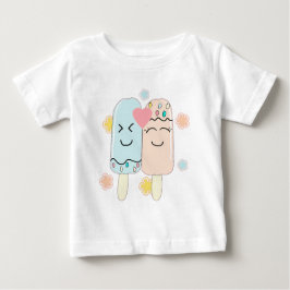 Cute Ice Cream Popsicle Friends Baby T-Shirt ベビーTシャツ