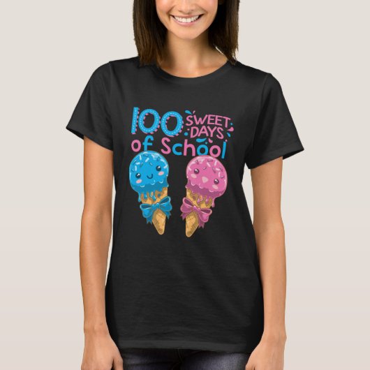 Cute ice creams 100 sweet days from school girls tシャツ (正面)