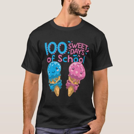 Cute ice creams 100 sweet days from school girls tシャツ (正面)