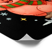 Cute Ice Skating G Funny Santa Christmas Holiday  ポスター (角)