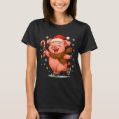 Cute Ice Skating G Funny Santa Christmas Holiday Tシャツ (正面)