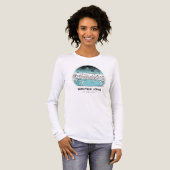 Cute Ice Skating Winter Village Scene Snowy Lights トライブレンドＴシャツ (正面全体)