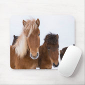 Cute Icelandic Horses Together マウスパッド (マウス)
