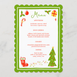 Cute Icons Christmas Holiday CUSTOM Dinner Party メニュー