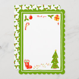 Cute Icons Christmas Holiday CUSTOM Personalized  サンキューカード