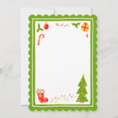 Cute Icons Christmas Holiday CUSTOM Personalized  サンキューカード (正面)