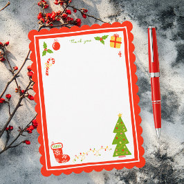 Cute Icons Christmas Holiday CUSTOM Personalized  サンキューカード