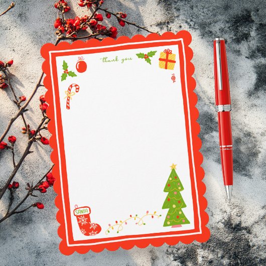 Cute Icons Christmas Holiday CUSTOM Personalized  サンキューカード