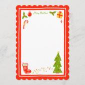Cute Icons Scalloped CUSTOM Christmas Stationery シーズンカード (正面)