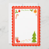 Cute Icons Scalloped CUSTOM Christmas Stationery シーズンカード (正面)