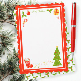 Cute Icons Scalloped CUSTOM Christmas Stationery シーズンカード