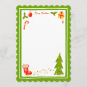 Cute Icons Scalloped CUSTOM Christmas Stationery シーズンカード (正面)