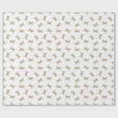 Cute Illustrated Christmas Candy Cane Bow Pattern ラッピングペーパー (フラット)