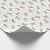 Cute Illustrated Christmas Candy Cane Bow Pattern ラッピングペーパー (角)
