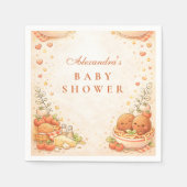 Cute Illustrated Little Meatball Baby Shower スタンダードカクテルナプキン (正面)