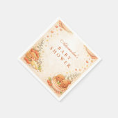 Cute Illustrated Little Meatball Baby Shower スタンダードカクテルナプキン (角)