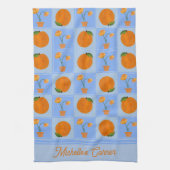 Cute Illustrated Peach & Flower Pot Kitchen Cloth キッチンタオル (縦)