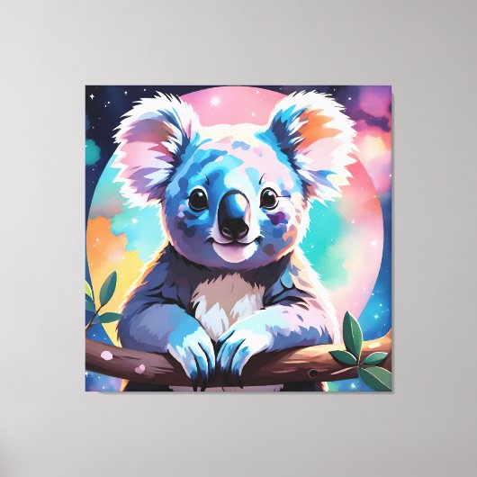 Cute illustration of a koala キャンバスプリント (正面)