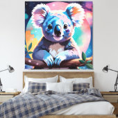 Cute illustration of a koala キャンバスプリント (インサイチュ (寝室))